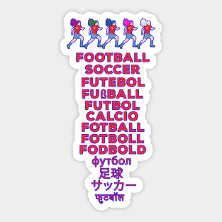 Football in Multiple Languages - Fußball Calcio Soccer Gift Sticker